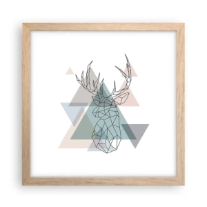 Poster in light oak frame - In a Geometrical Forest - 30x30 cm