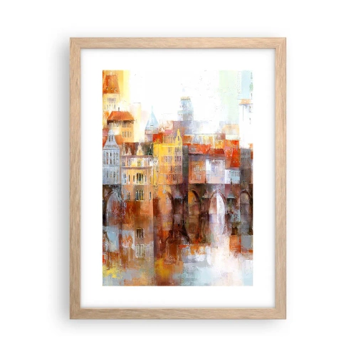 Poster in light oak frame - Under The Bridge It Is Also Pretty - 30x40 cm