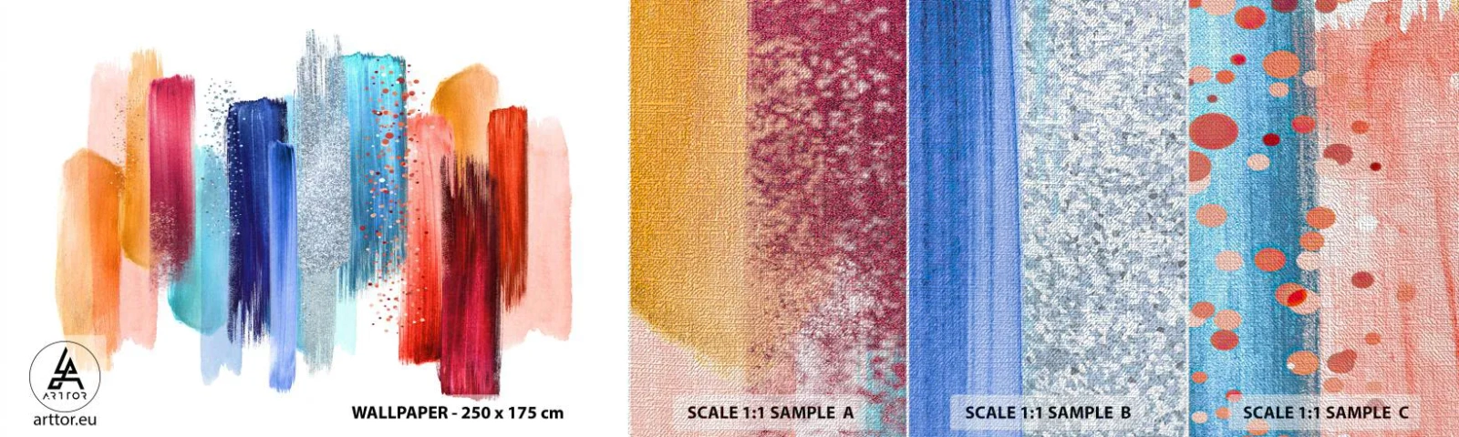Photo Wallpaper Sample Premium Canvas - Up and Down - Abstraction, Piece, Modern Art - 100x30 cm