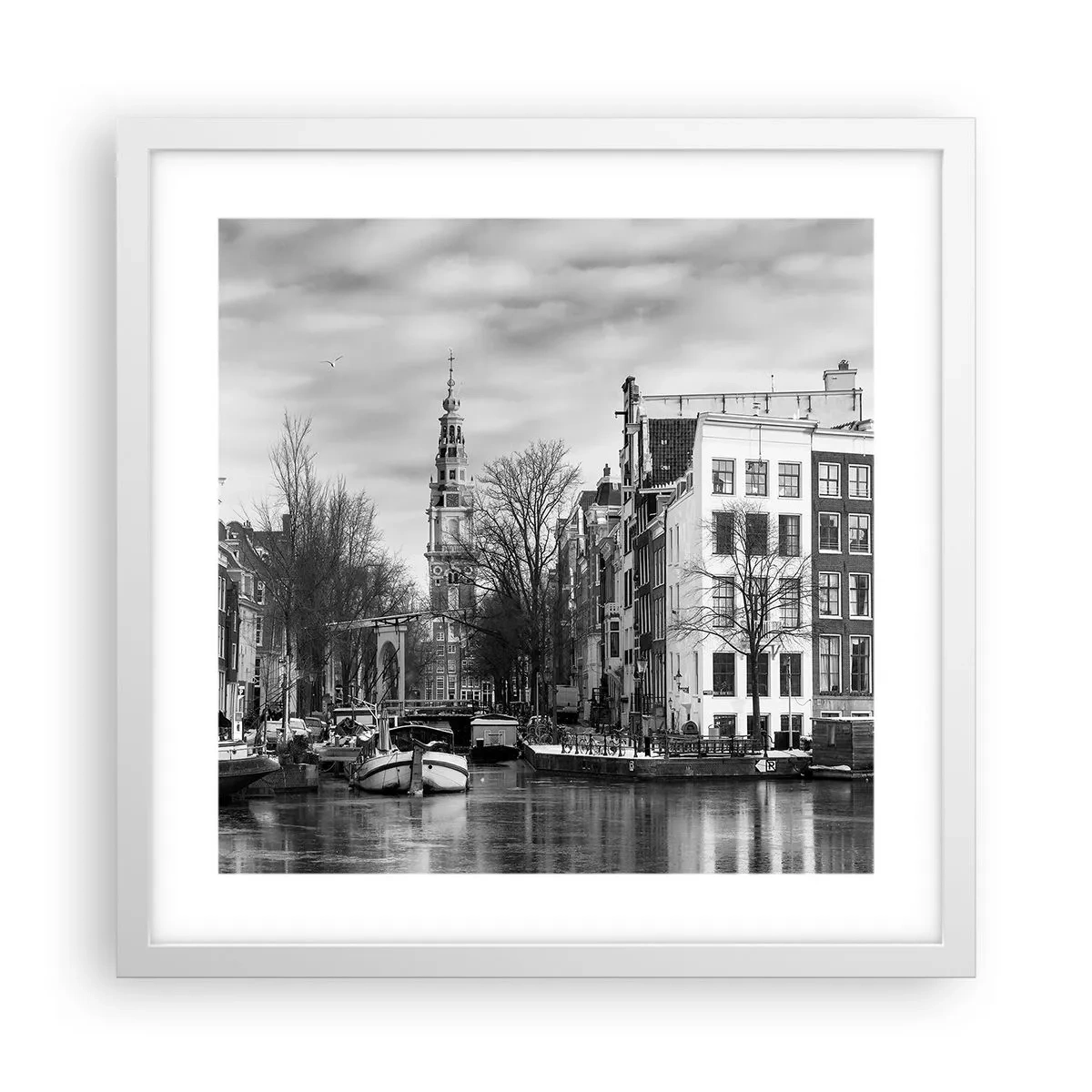 Poster in white frmae - Amsterdam Atmosphere - 40x40 cm