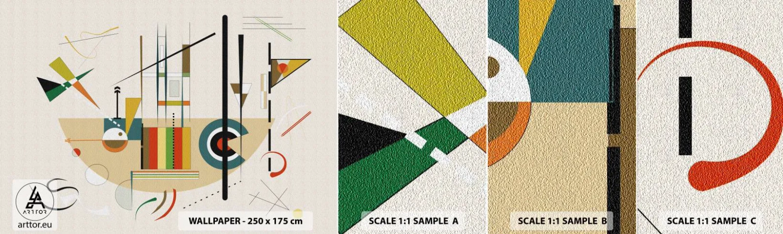 Photo Wallpaper Sample Self-Adhesive Deluxe Sticker - And the World Laughs - Abstraction, Piece, Shapes - 100x30 cm