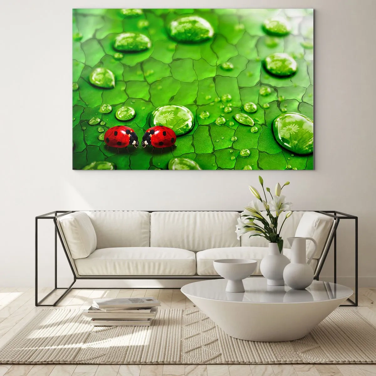 Glass picture - Encounter in Green - 100x70 cm