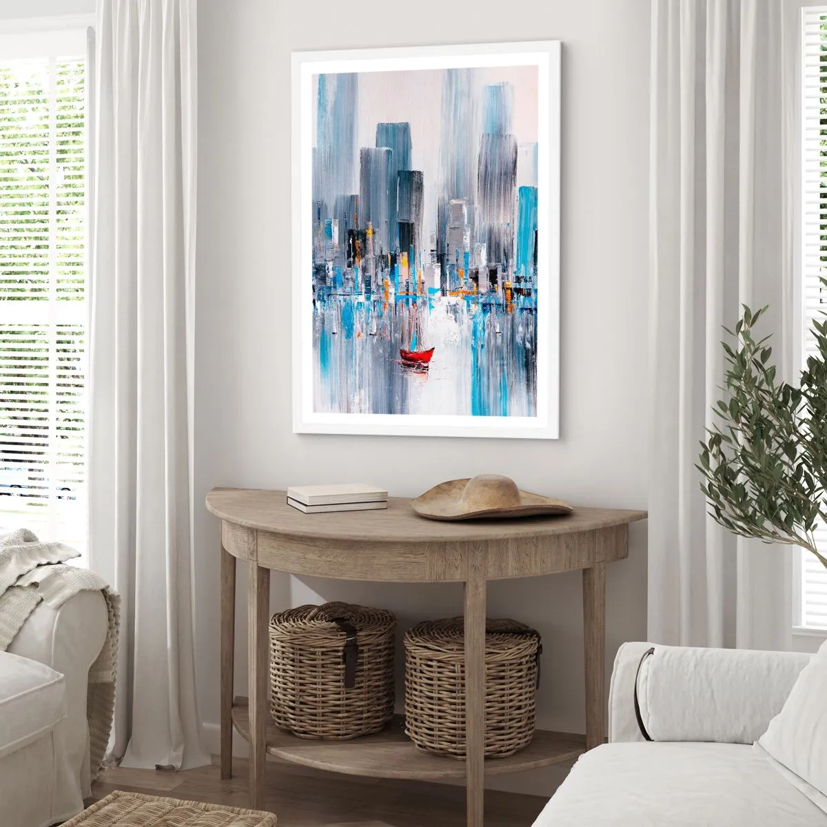 Poster in white frmae - Metropolis by the Bay - 70x100 cm
