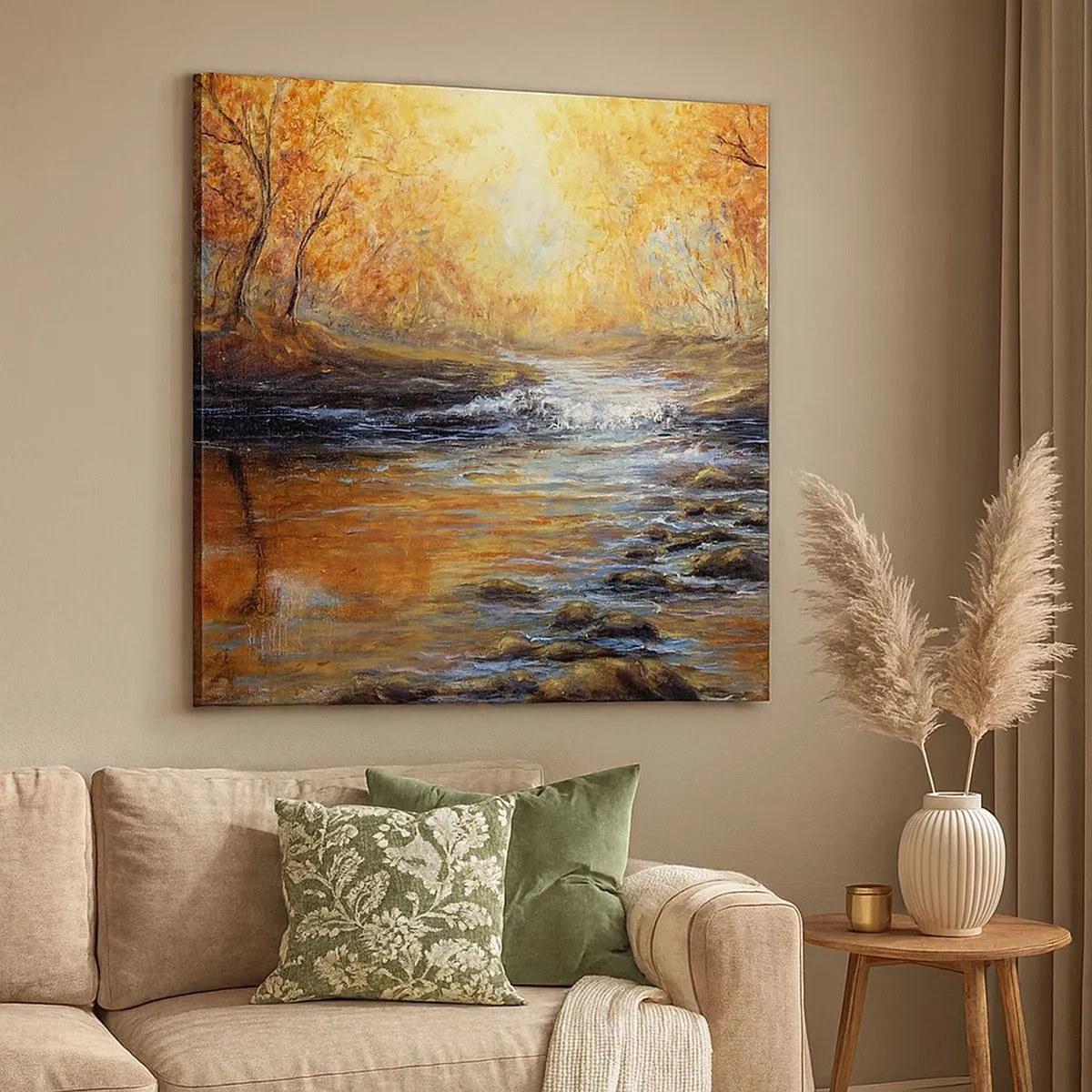 Canvas picture - Golden Brook - 30x30 cm