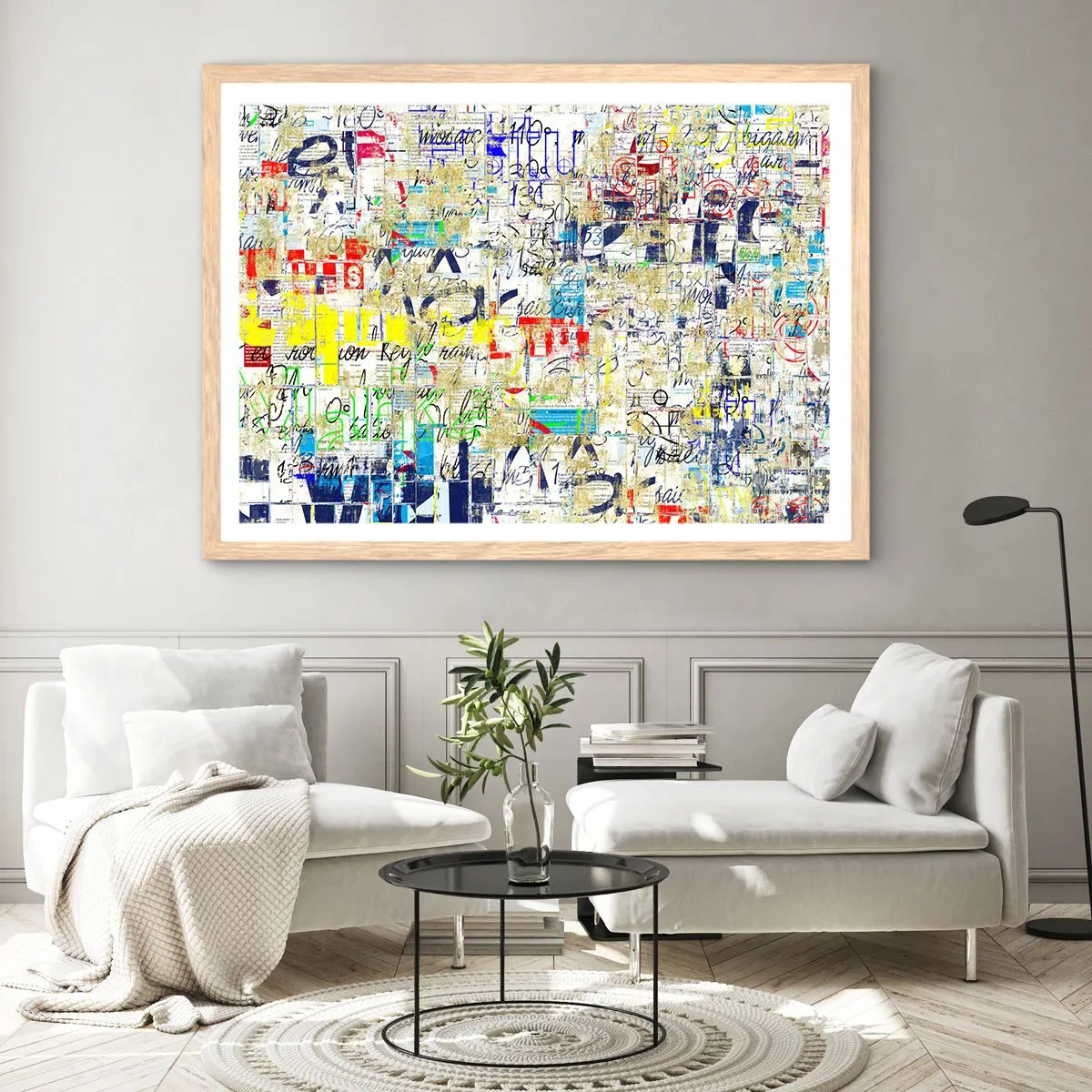 Poster in light oak frame - Feast for the Eyes - 100x70 cm