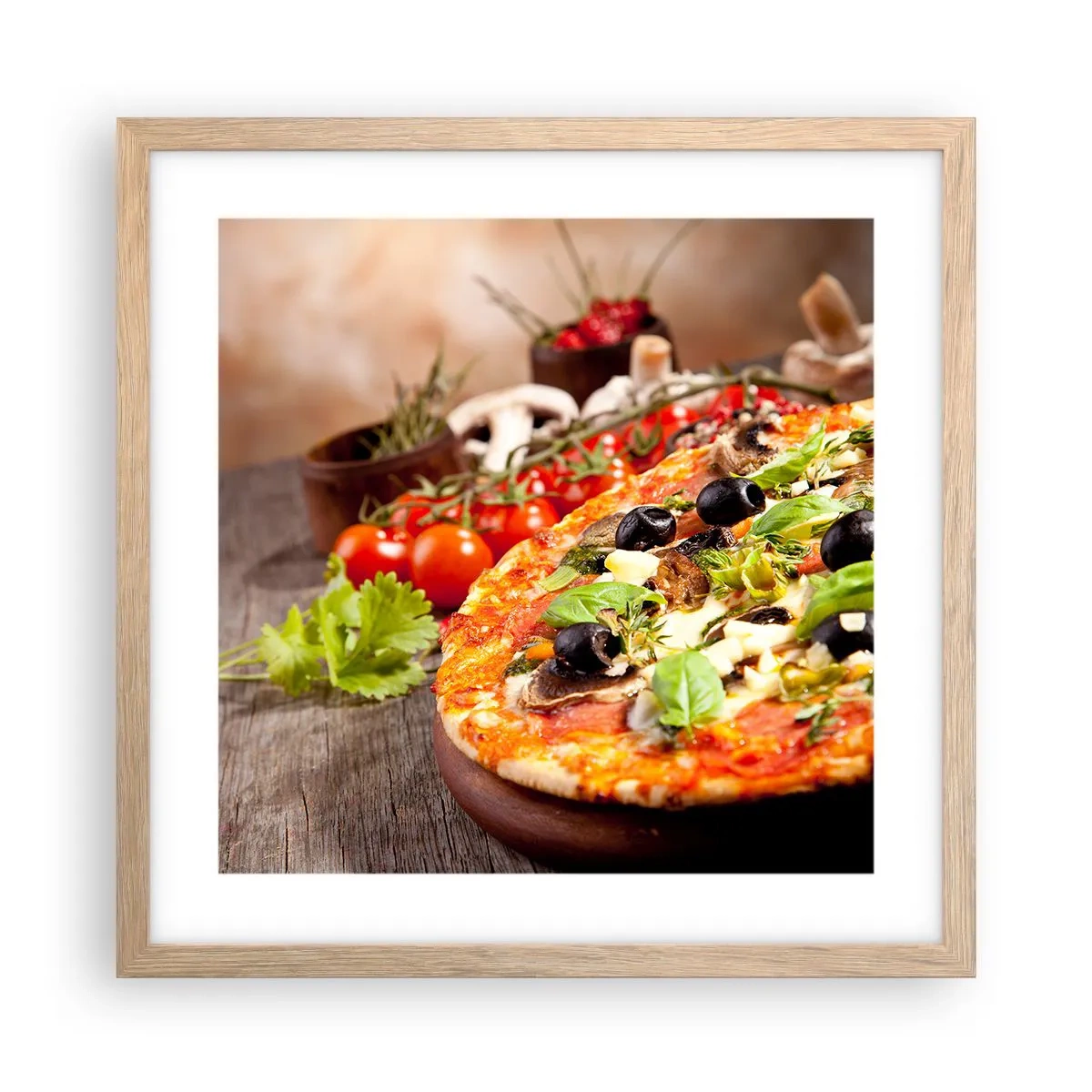 Poster in light oak frame - Earthly Ingredients - 40x40 cm