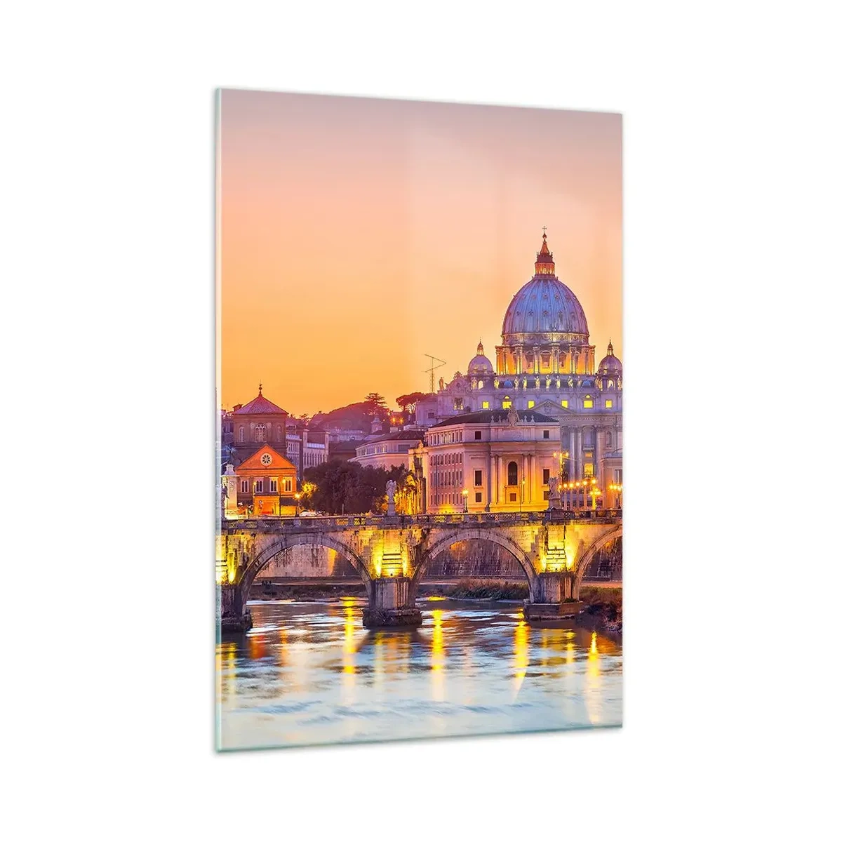 Glass picture - Twilight over Eternal City - 80x120 cm