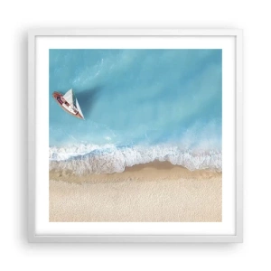 Poster in white frmae - On the Border of Blue and Gold - 50x50 cm