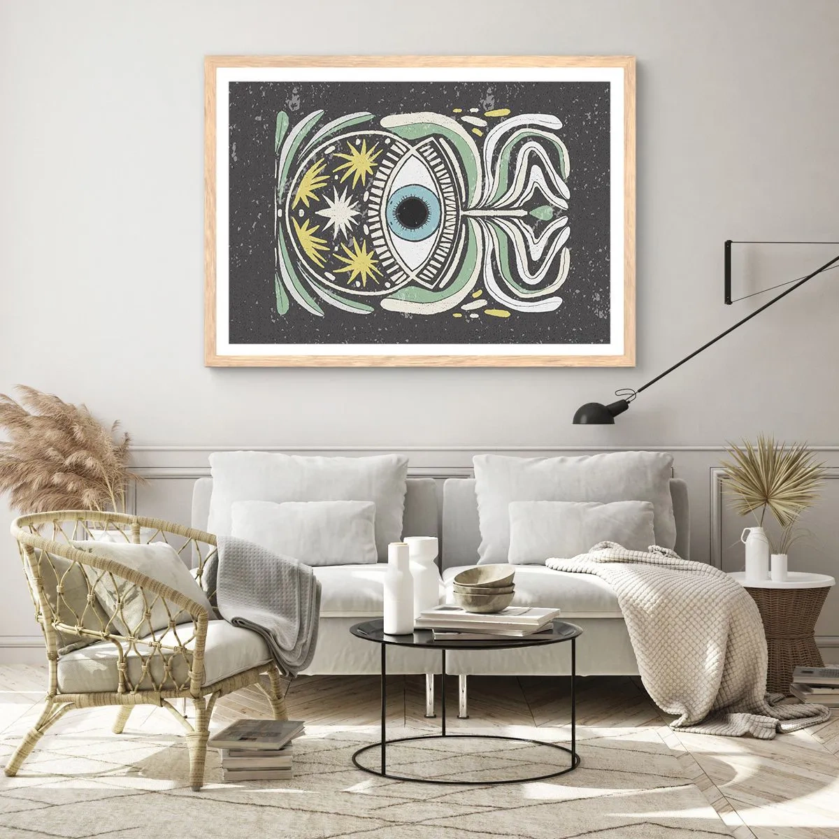 Poster in light oak frame - Tribal Rituals - 91x61 cm