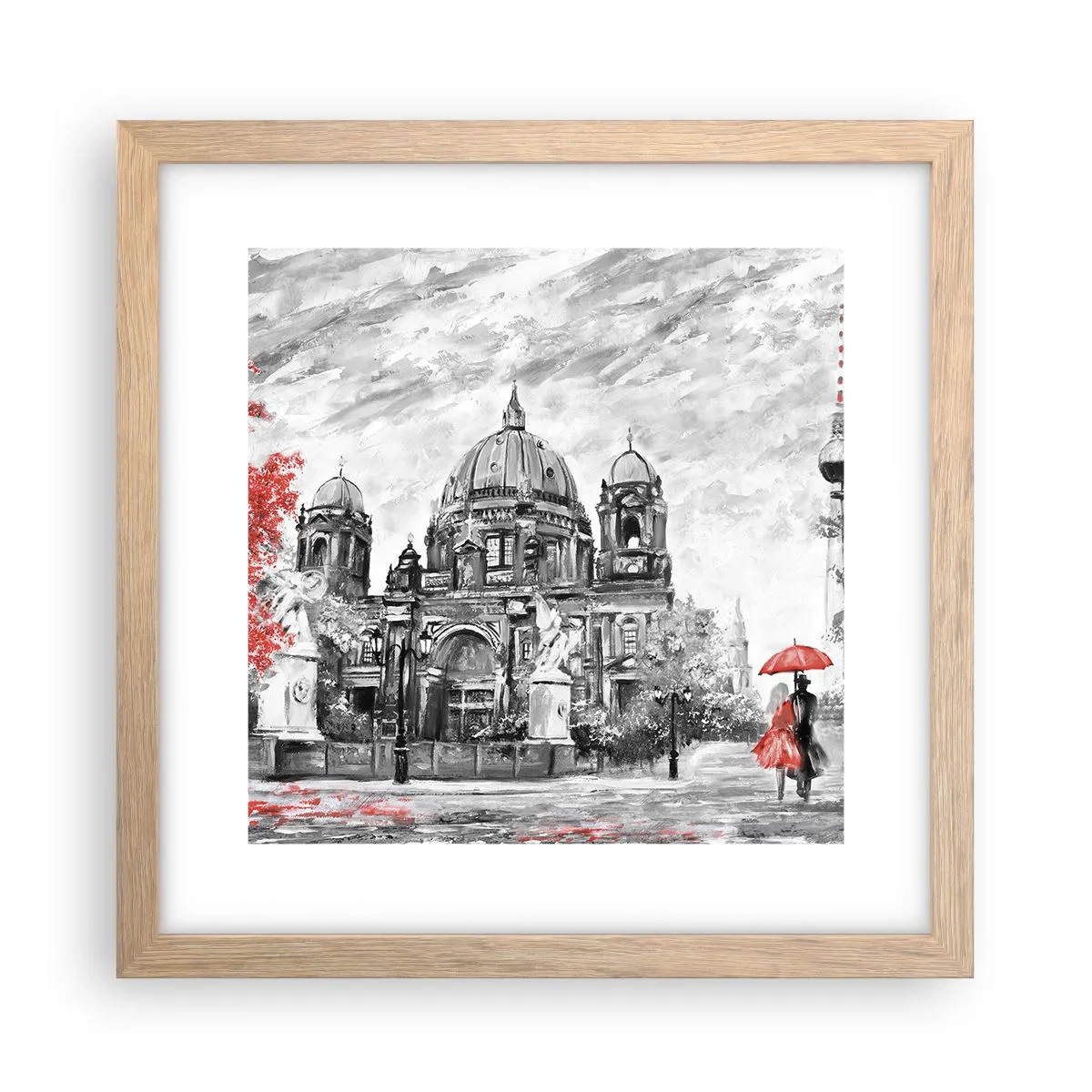 Poster in light oak frame - Berlin Encounter - 30x30 cm
