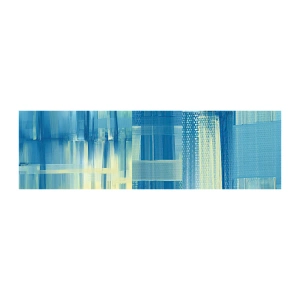 Photo Wallpaper Sample Self-Adhesive Deluxe Sticker - Composition In Turquoise - Abstraction, Belts, Maritime - 100x30 cm
