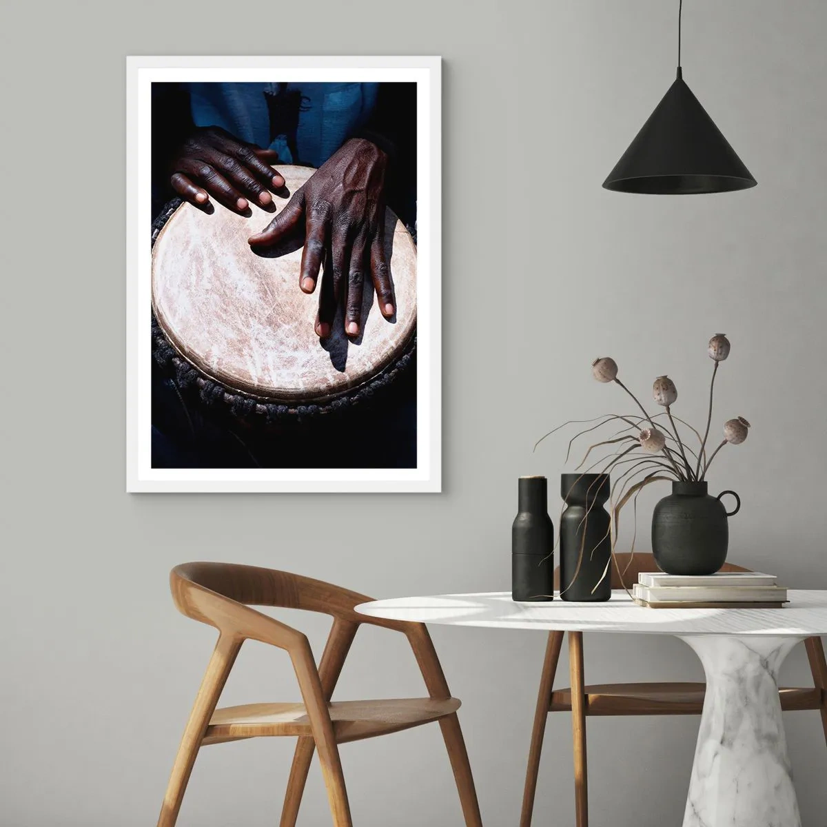 Poster in white frmae - Live at Your Own Rhythm - 61x91 cm