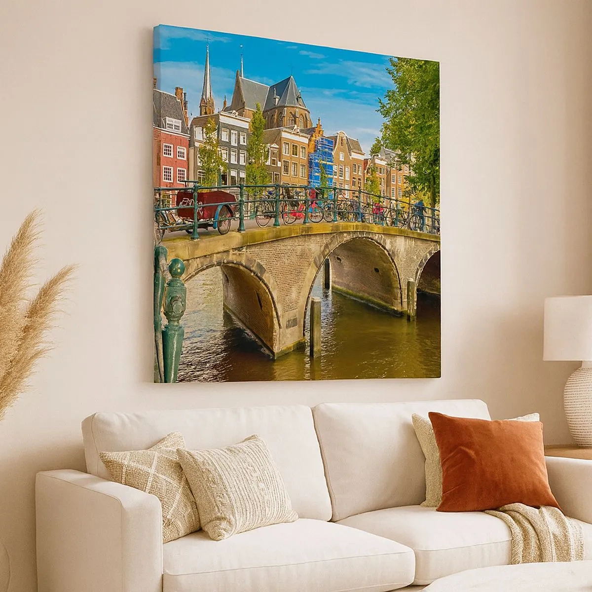Canvas picture - Spring over the Canal - 30x30 cm