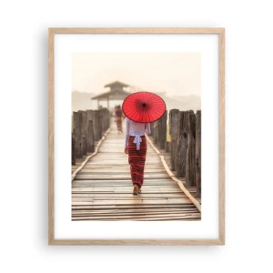 Poster in light oak frame - On an Old Bridge - 40x50 cm