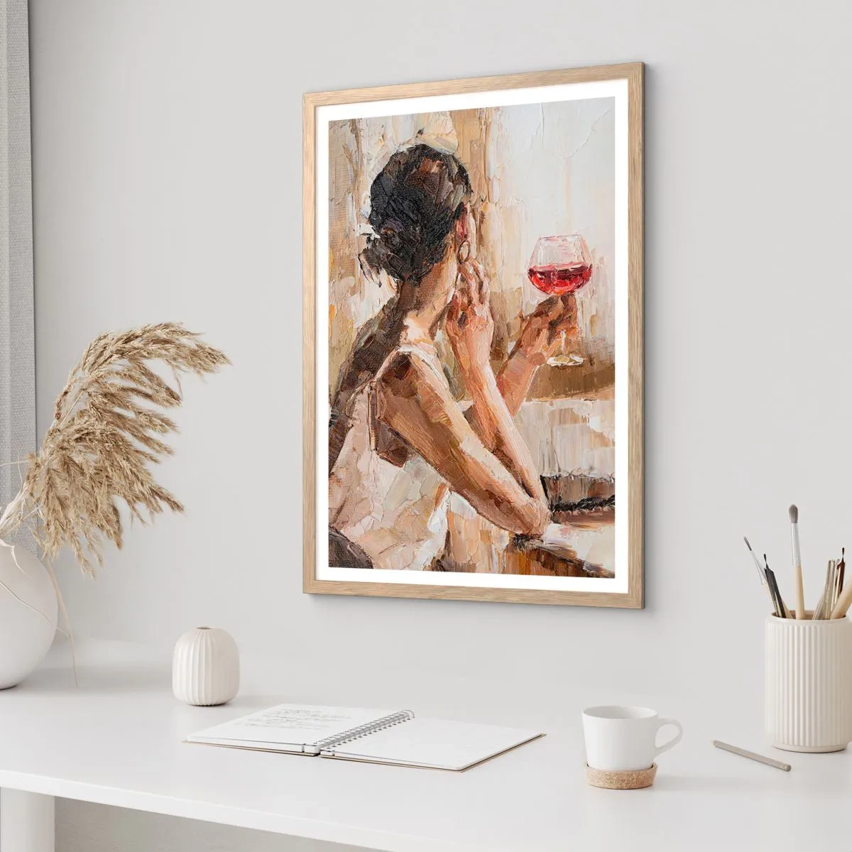Poster in light oak frame - Taste of a Good Moment - 70x100 cm