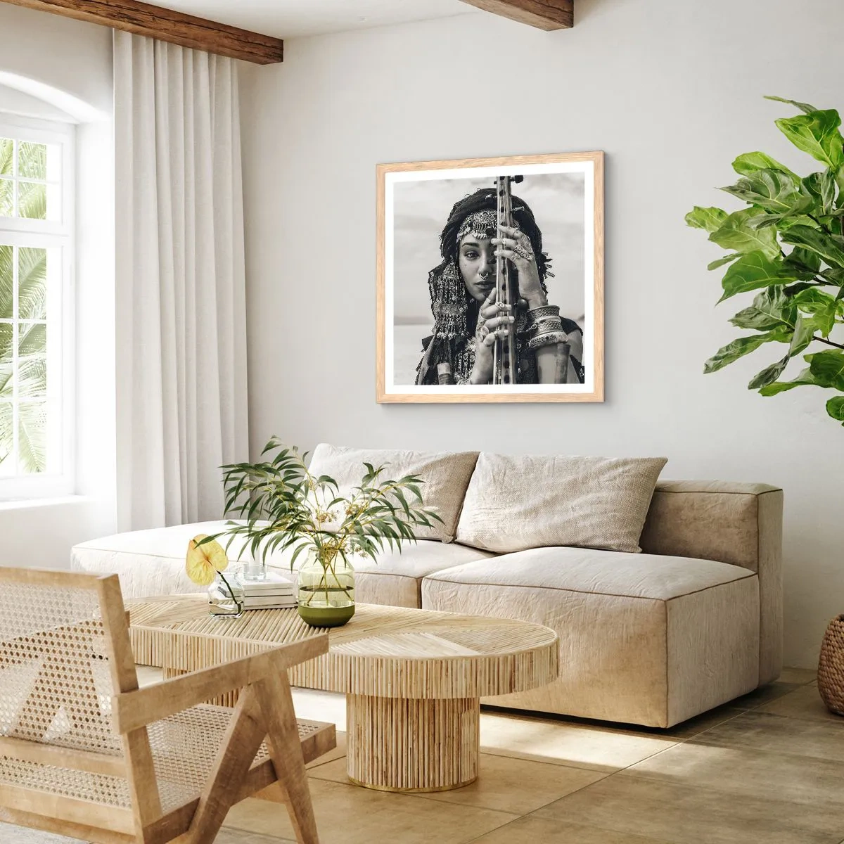 Poster in light oak frame - Only Music of the Orient - 30x30 cm