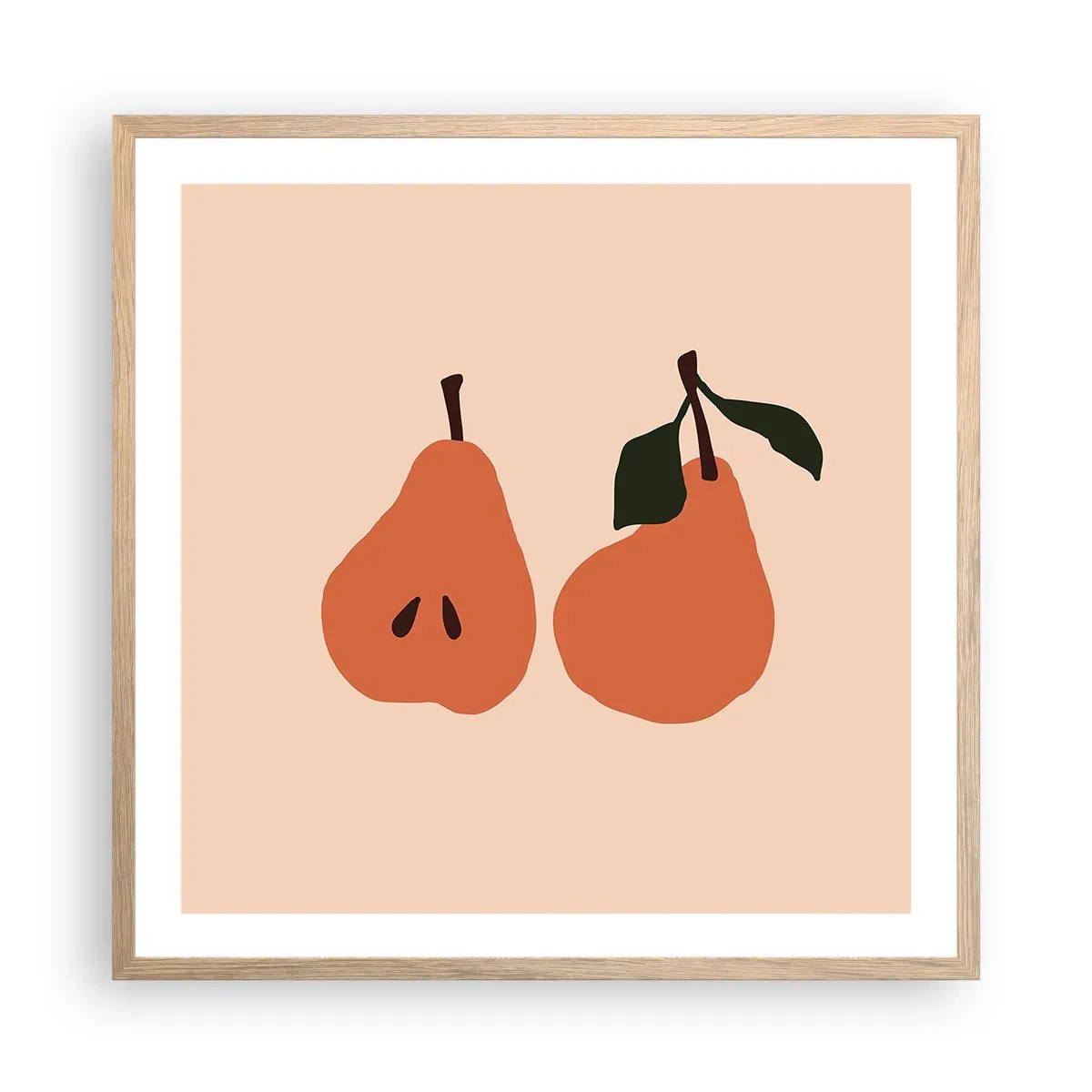 Poster in light oak frame - Overly Sweet - 60x60 cm