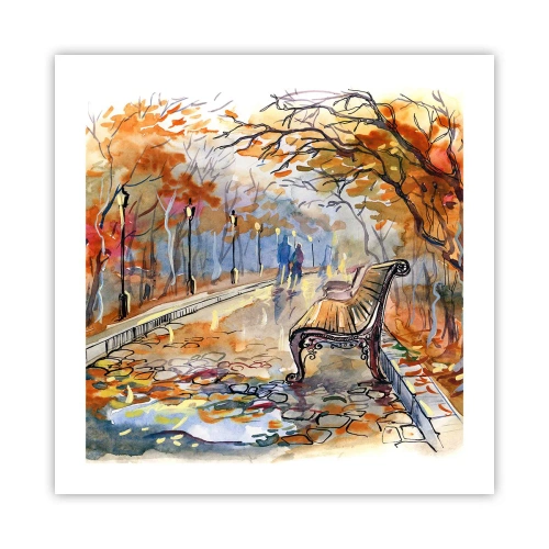 Poster - Walking together into Autumn - 50x50 cm