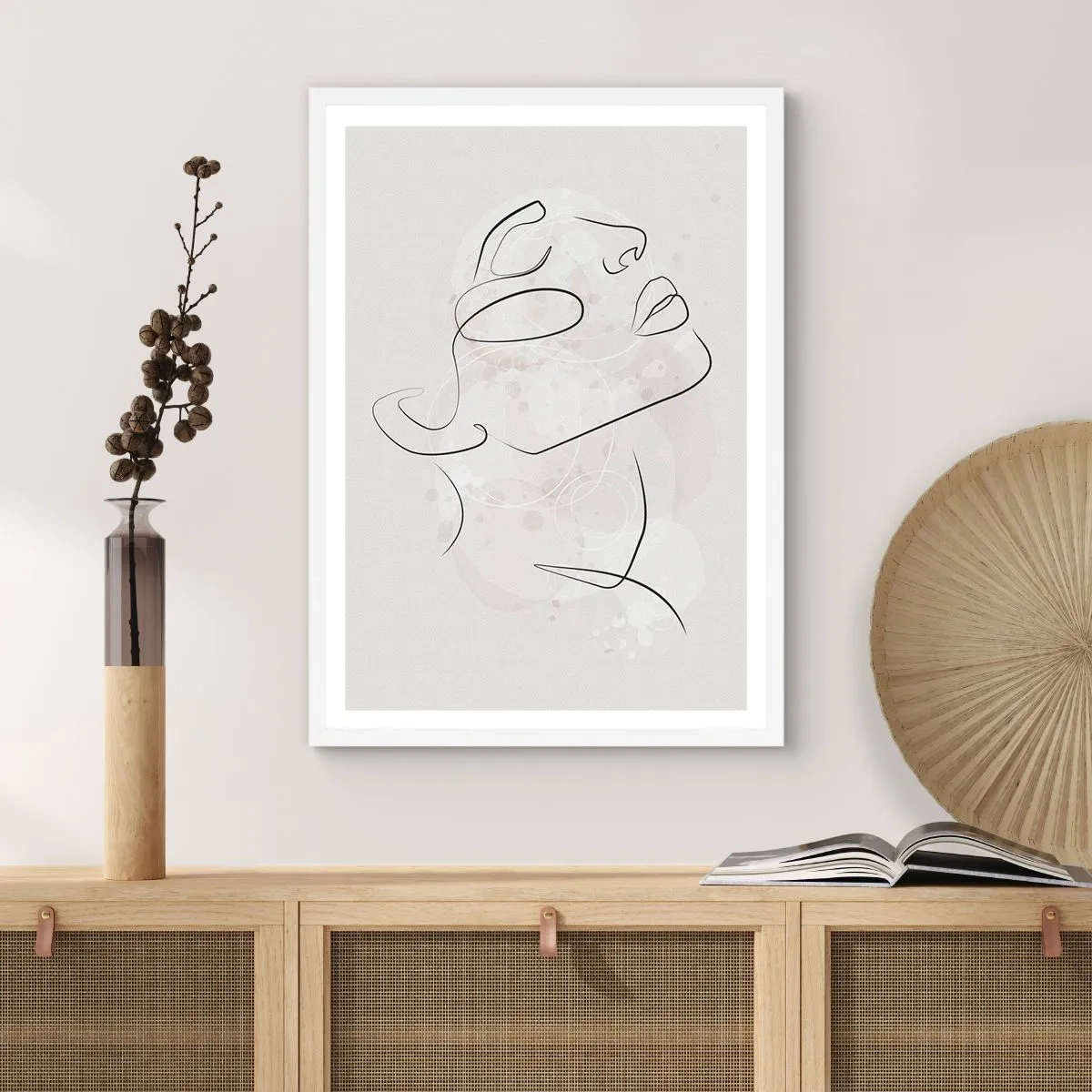 Poster in white frmae - Outline of Happiness - 70x100 cm