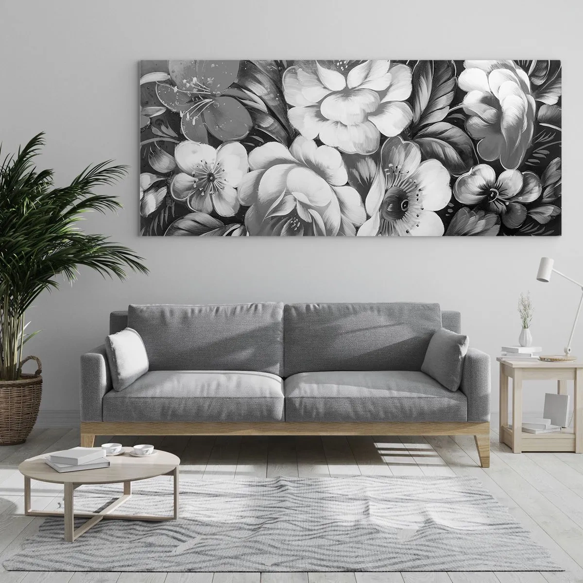 Glass picture - Beautiful Even in Greyness - 140x50 cm