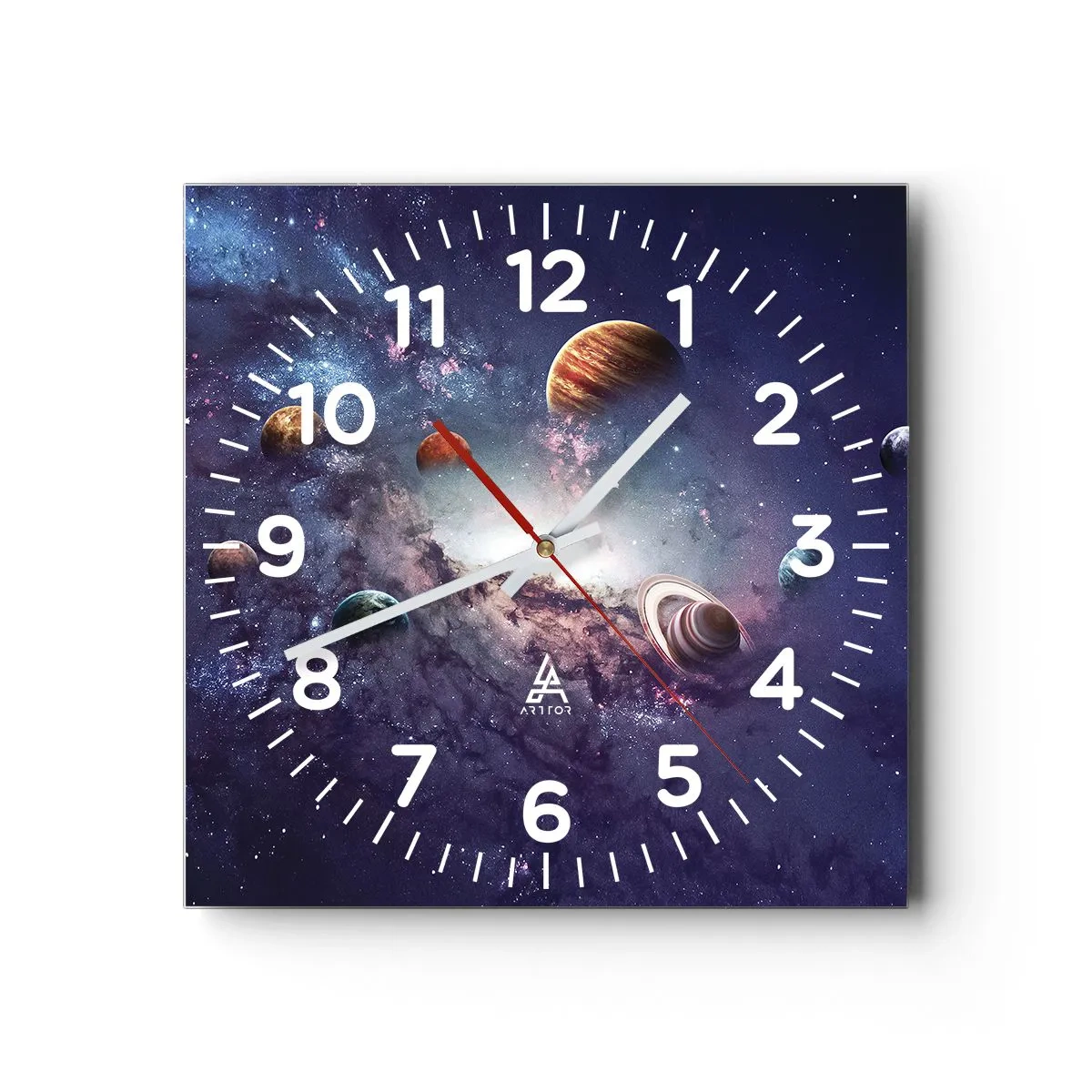 Wall clock - Clock on glass - Solar-Dancing System - 40x40 cm
