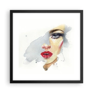 Poster in black frame - Reflection in a Waterdrop - 40x40 cm