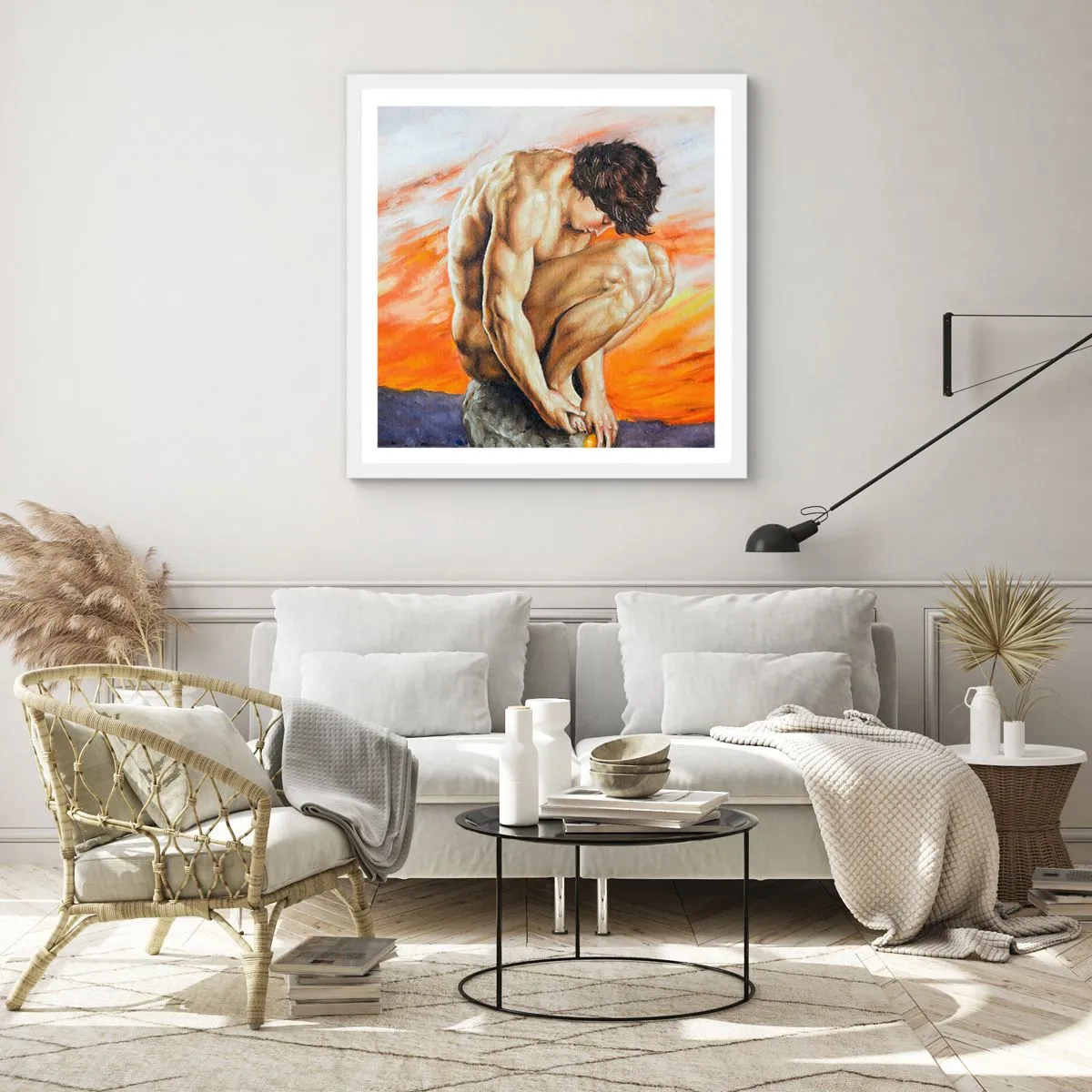 Poster in white frmae - Submerged in Himself - 50x50 cm