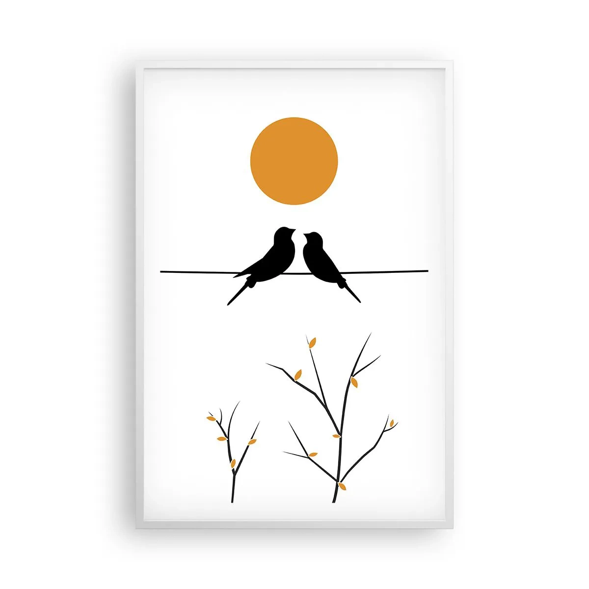 Poster in white frmae - Nightingale Evening - 61x91 cm