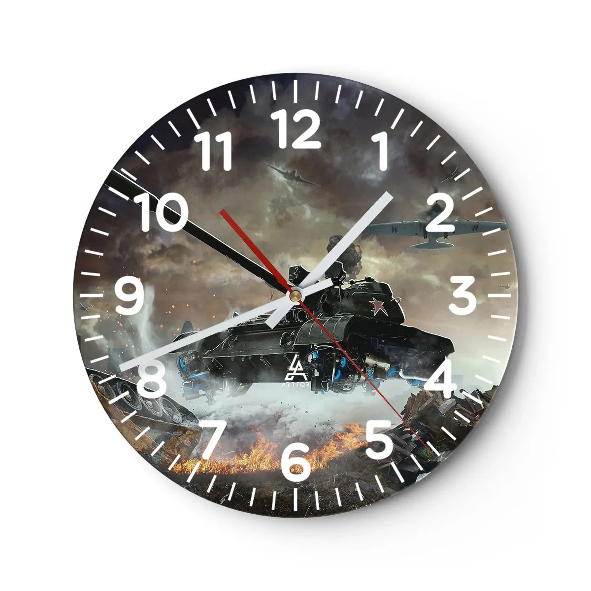 Wall clock - Clock on glass - Battle Is Scary and Beautiful - 40x40 cm