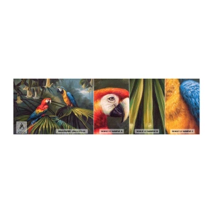Photo Wallpaper Sample Self-Adhesive Deluxe Sticker - Romanticism in Tropics - Ara parrot, Animals, Tropical forest - 100x30 cm
