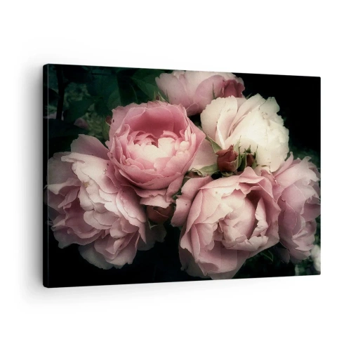 Canvas picture - A bouquet of roses in delicate shades of pink and white - 70x50cm - Belle Epoque Charm - Modern wall decoration for the living room and bedroom ARTTOR