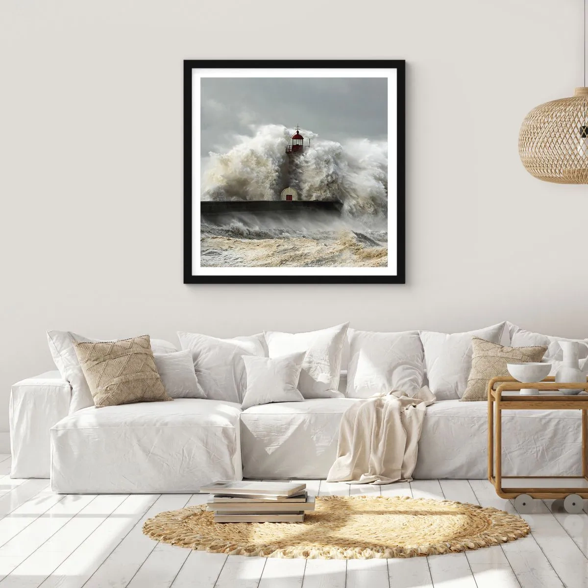 Poster in black frame - Rage of the Ocean - 60x60 cm