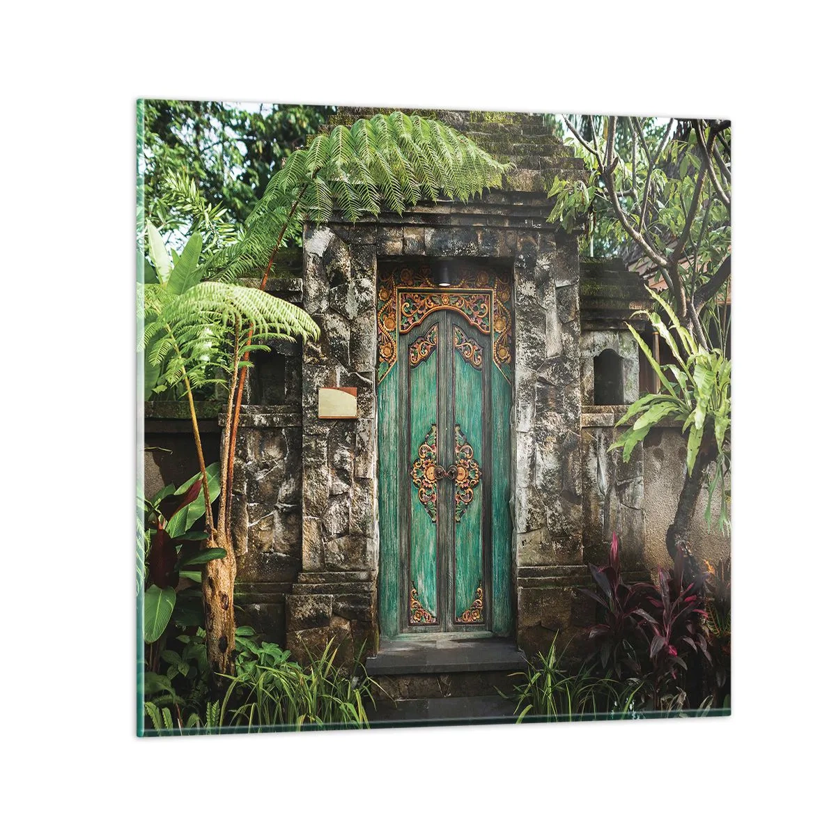 Glass picture - Door to Exotic World - 40x40 cm