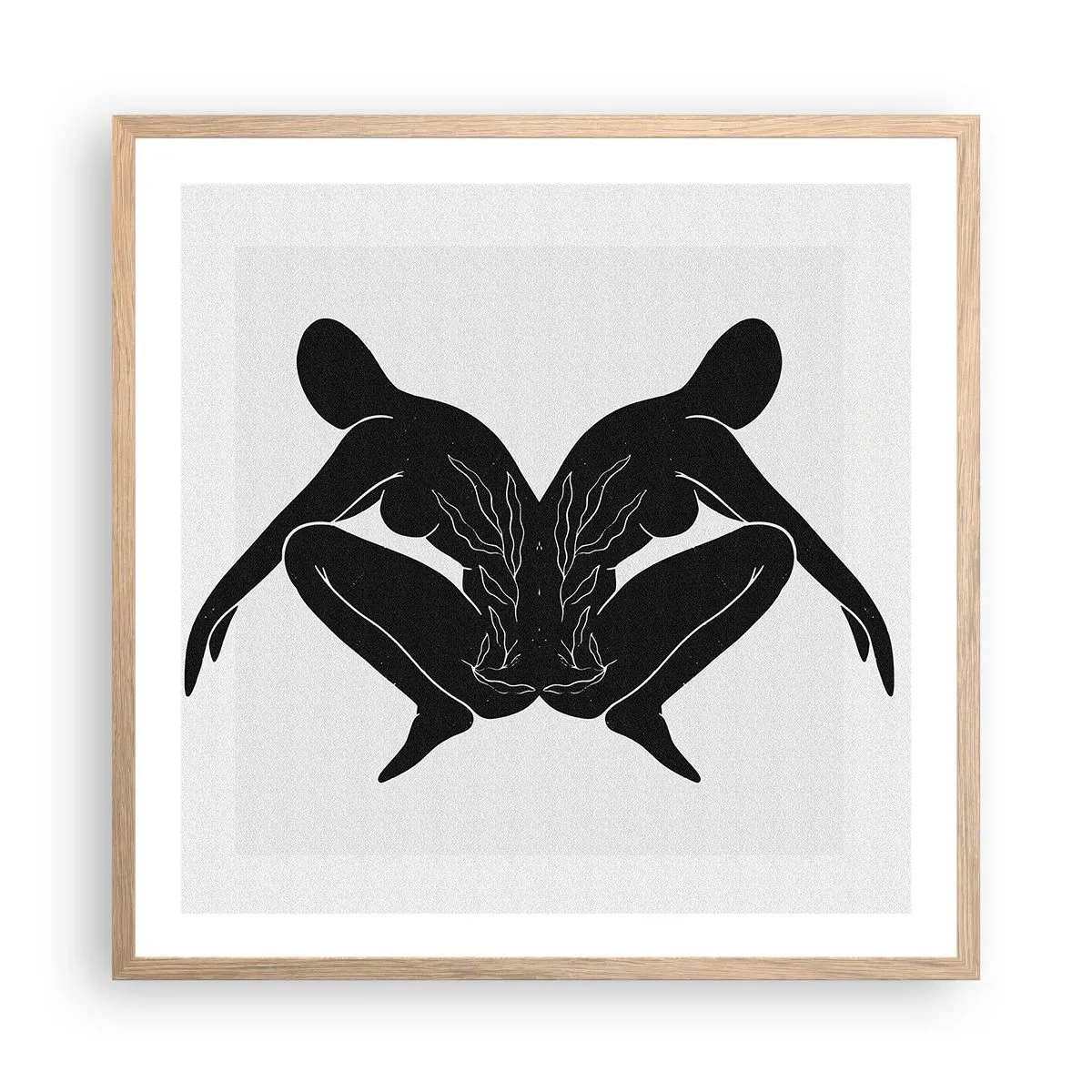 Poster in light oak frame - Mutual Soul - 60x60 cm