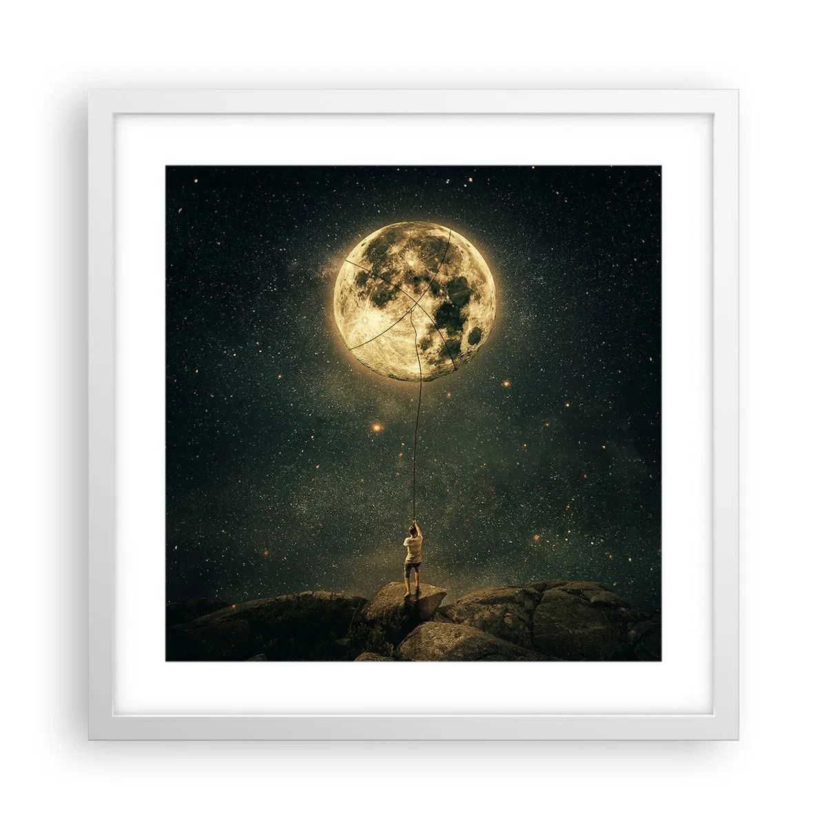 Poster in white frmae - One that Stole the Moon - 40x40 cm