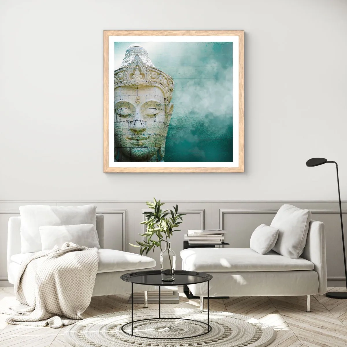 Poster in light oak frame - In Search of Light - 30x30 cm
