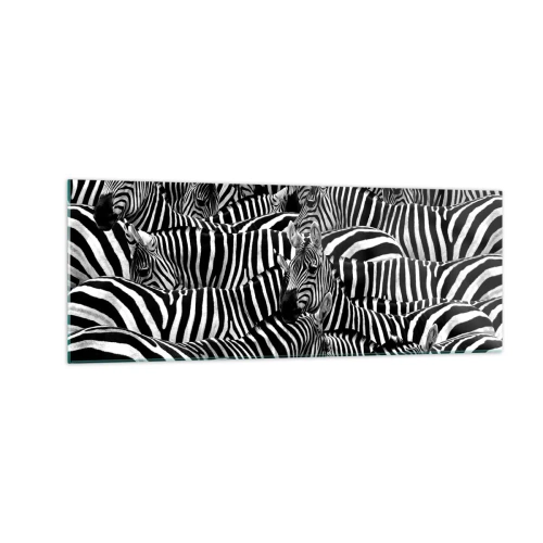 Glass picture - Striped Group Portrait - 140x50 cm