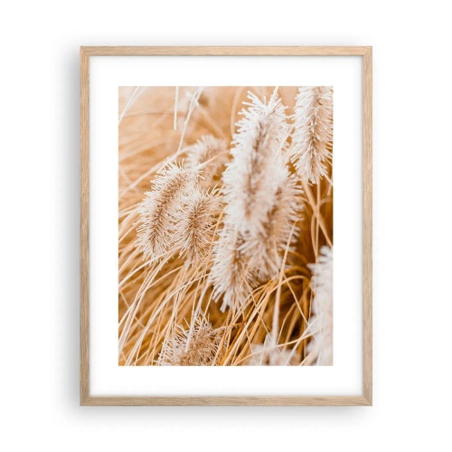 Poster in light oak frame - Golden Rustling of Grass - 40x50 cm