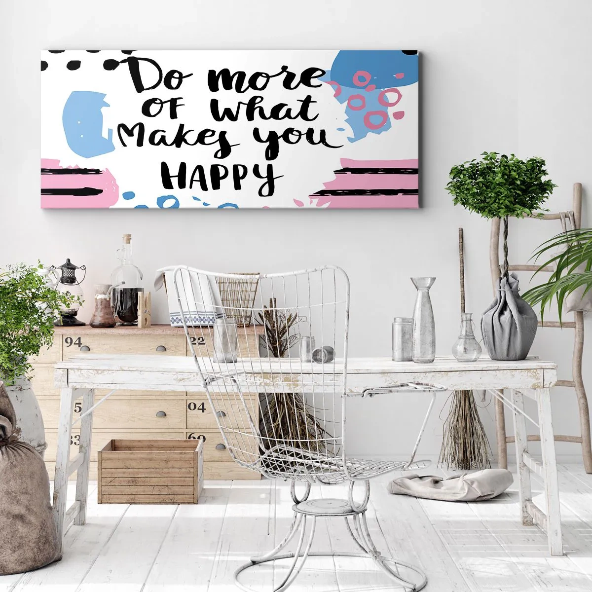Canvas picture - How To Be Happy - 160x50 cm