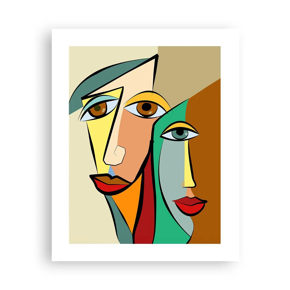 Poster - Cubist Couple - 40x50 cm