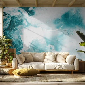 Custom Wallpaper Premium Canvas - Lakes of Blue - Abstraction, Piece, Modern Art.