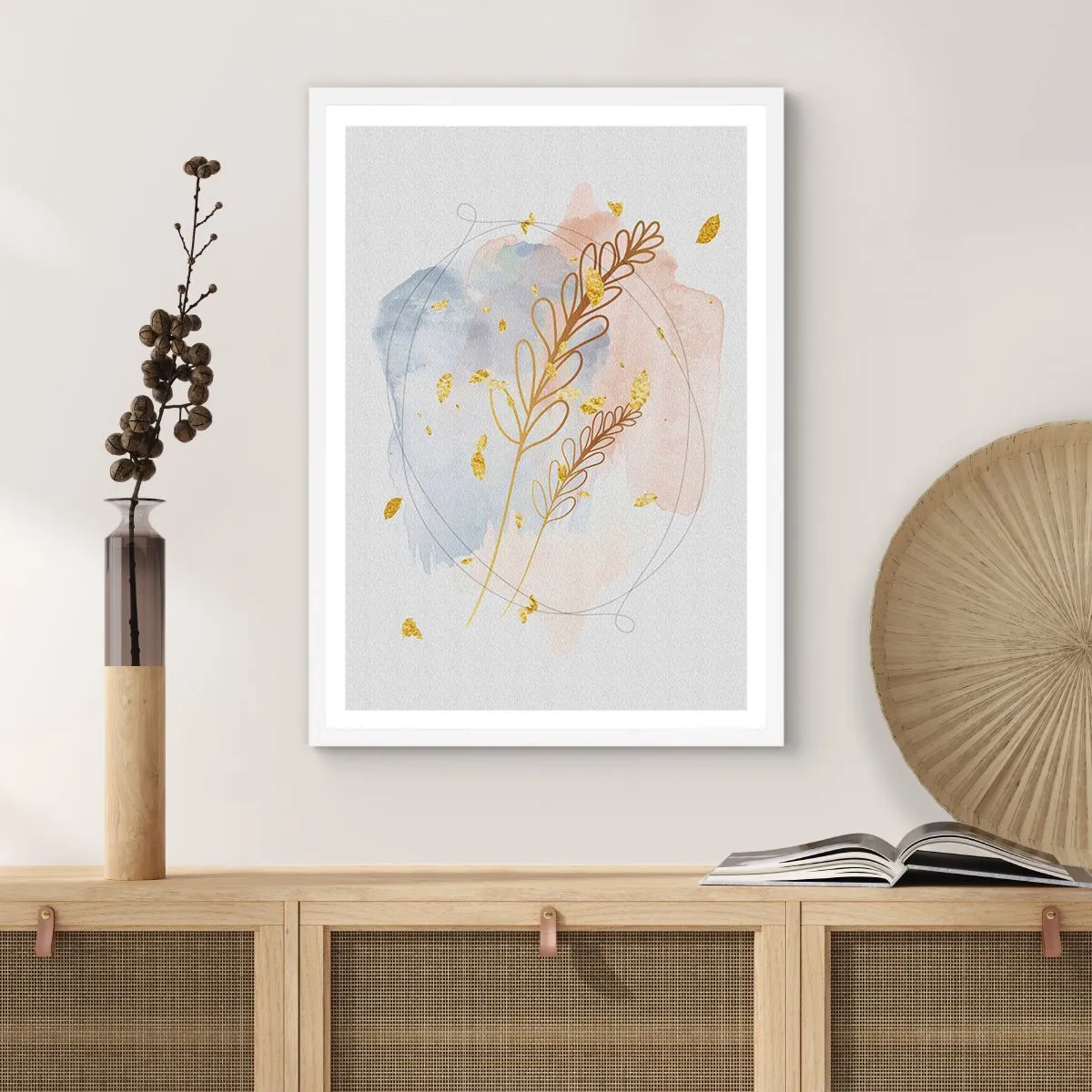 Poster in white frmae - Golden Blast - 40x50 cm