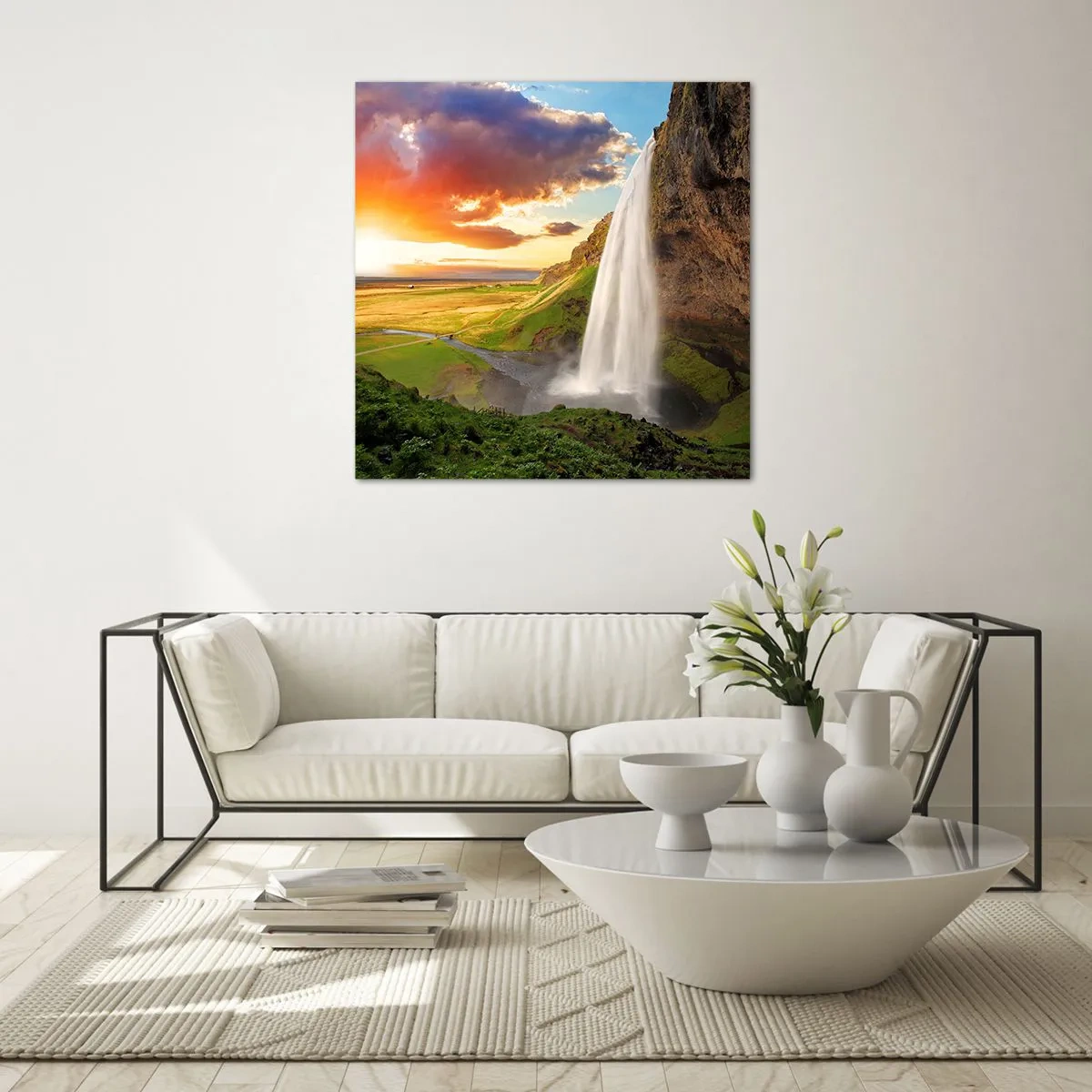 Glass picture - Midsummer in Iceland - 40x40 cm