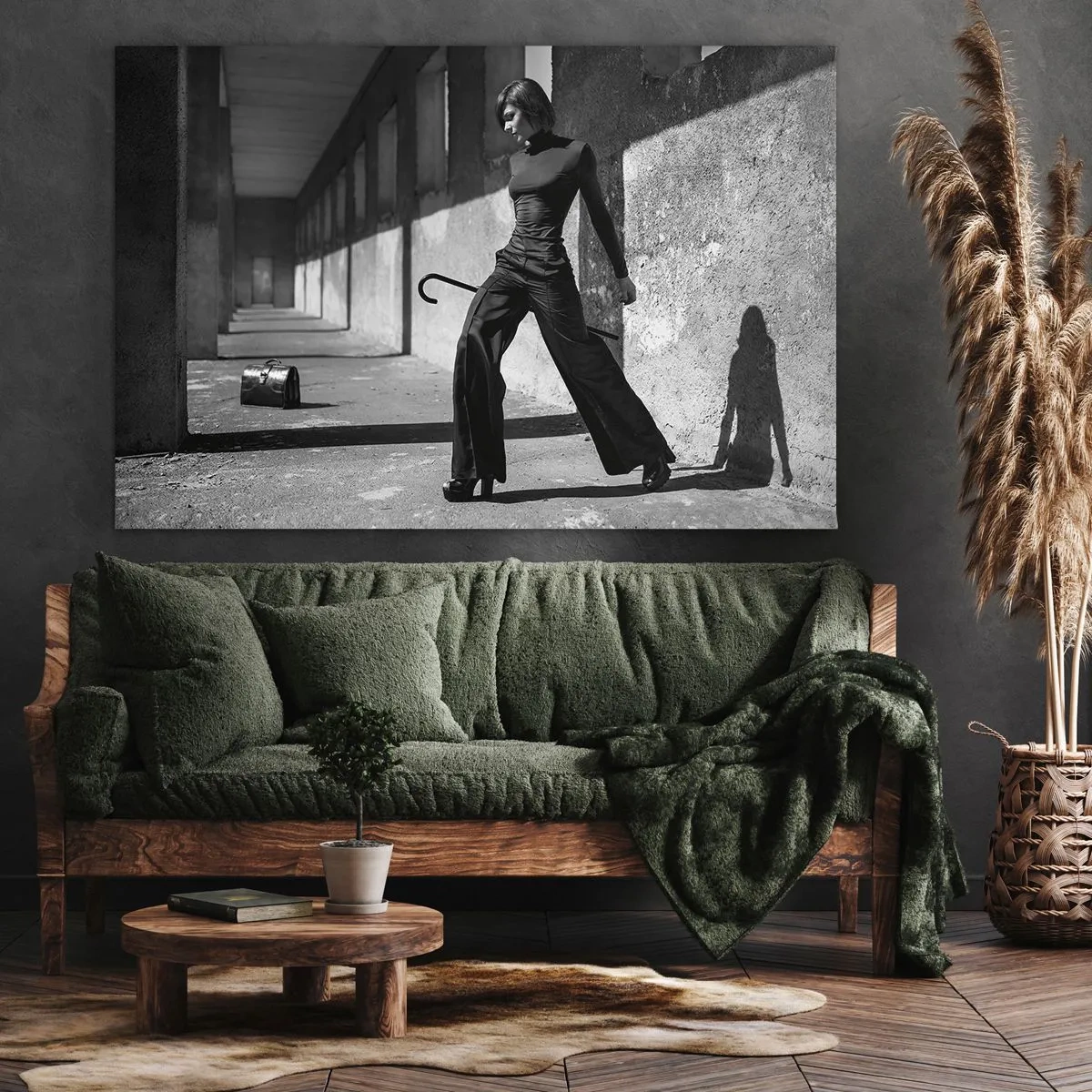 Canvas picture - Stylish woman in an industrial setting - 70x50cm - City Chic - Modern wall decoration for the living room and bedroom ARTTOR