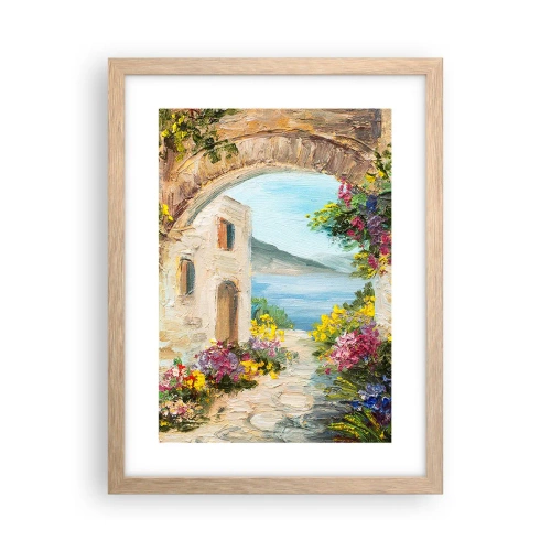 Poster in light oak frame - Charm of a Sea Province - 30x40 cm