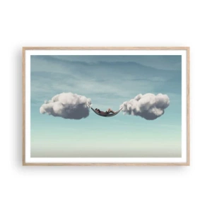 Poster in light oak frame - Blissful Moment - 100x70 cm
