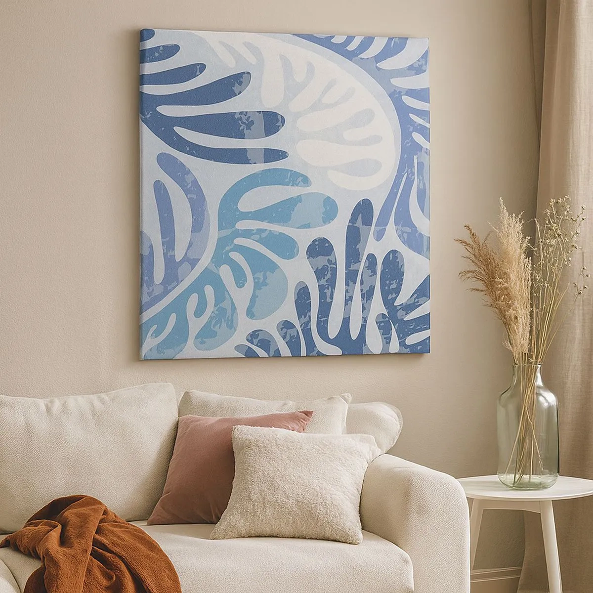 Canvas picture - Blue Ferns - 30x30 cm