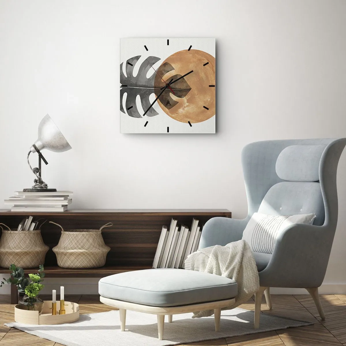 Wall clock - Clock on glass - Always the Sun - 40x40 cm