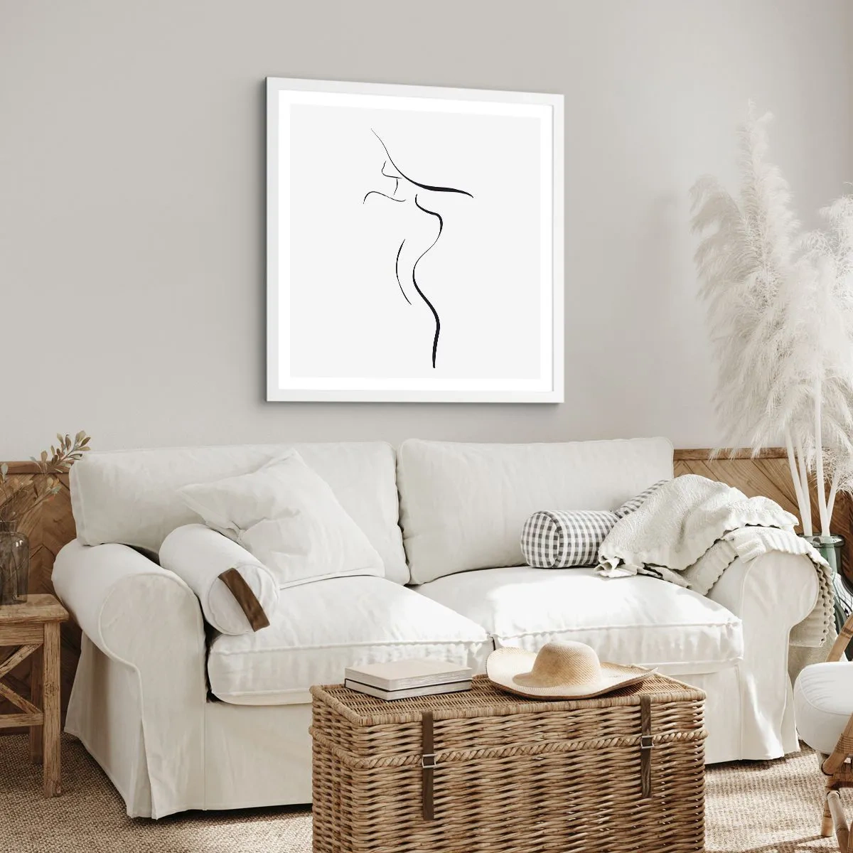 Poster in white frmae - Elusive Like a Wave - 40x40 cm