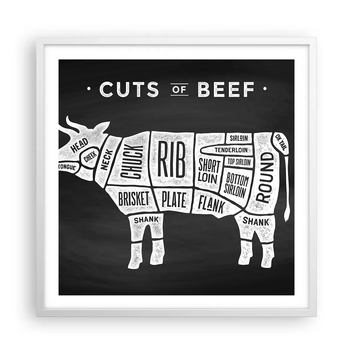 Poster in white frmae - Time for a Feast - 60x60 cm